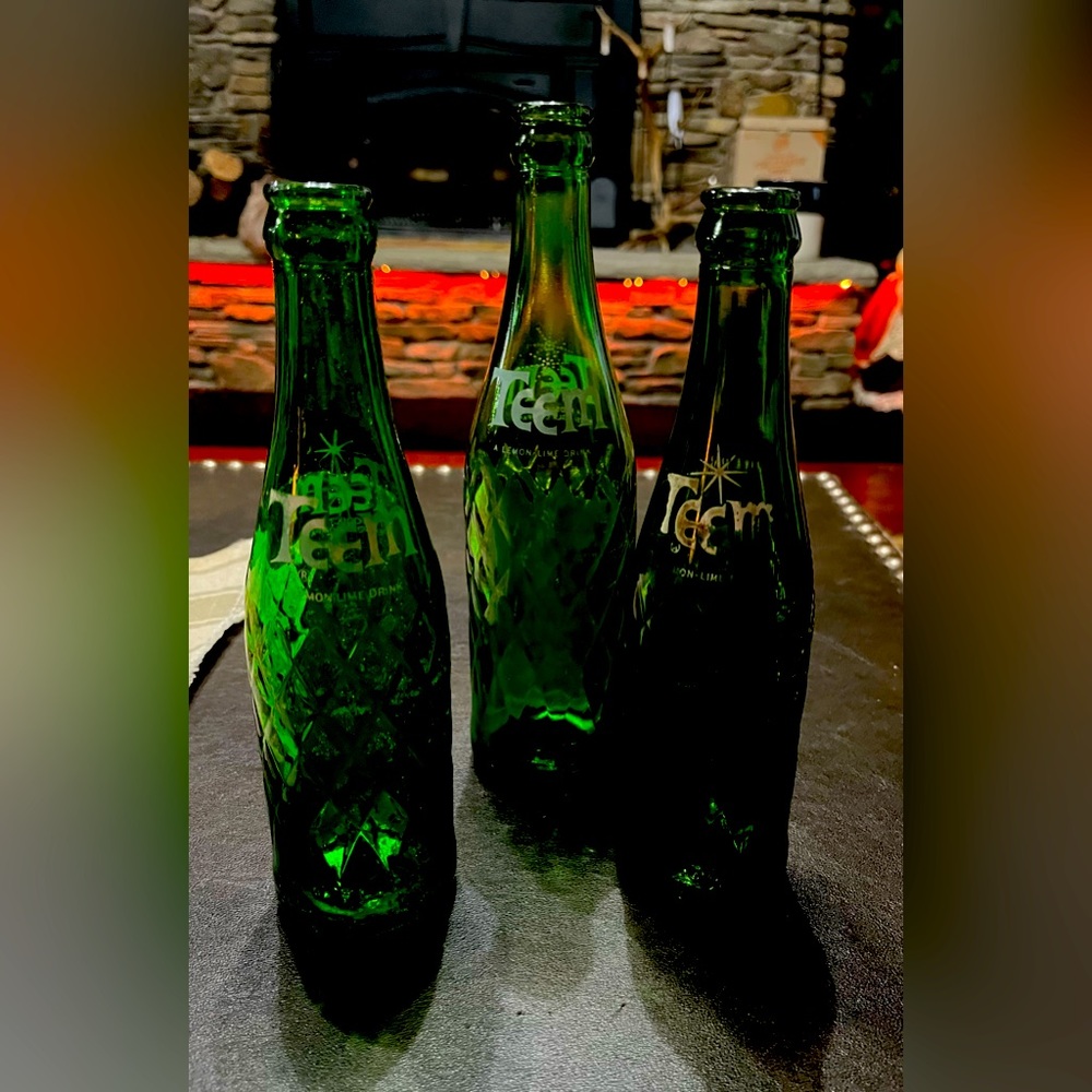 VINTAGE TEEM SODA BOTTLE  GREEN TEEM from PEPSI-COLA COMPANY